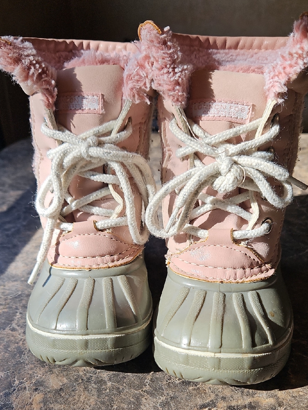 London Fog Pink Faux Fur Lined Boots